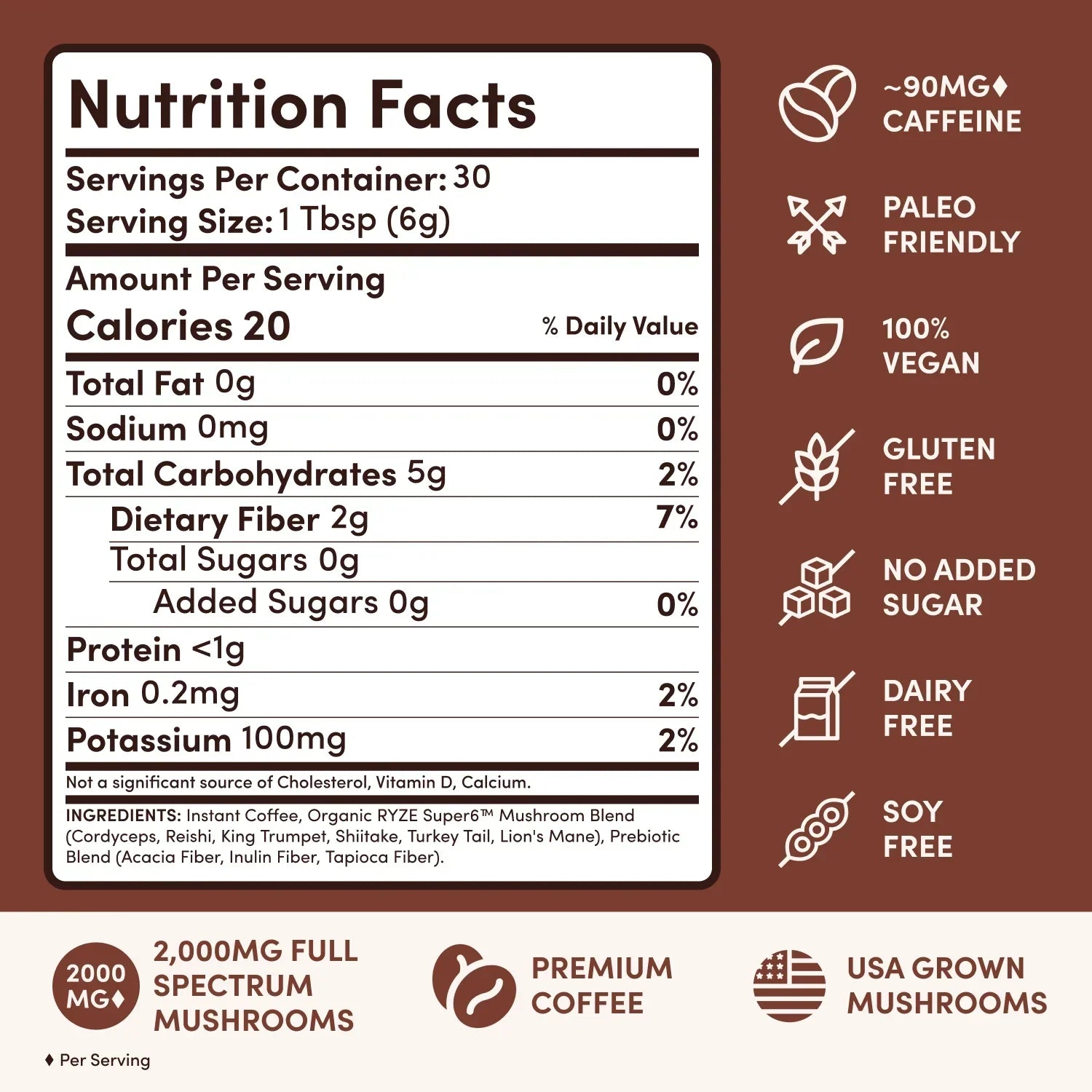 Mushroom Coffee Dark Roast (30 Servings) U9