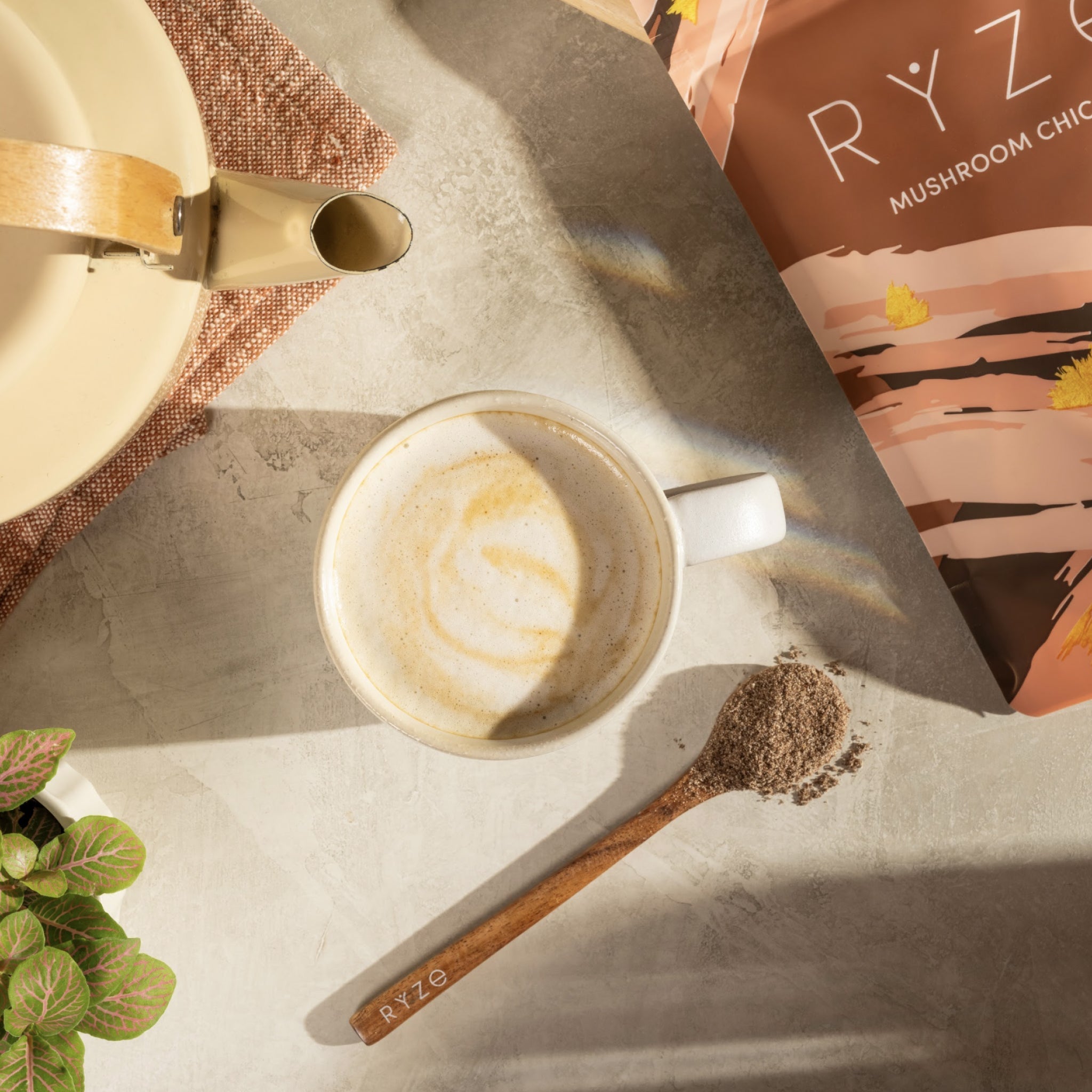 RYZE Mushroom Chicory — Organic Instant Chicory with Shitake & Lions mane, 30 Servings N4