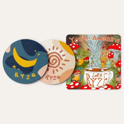 Coasters + Mushroom Magnet D2